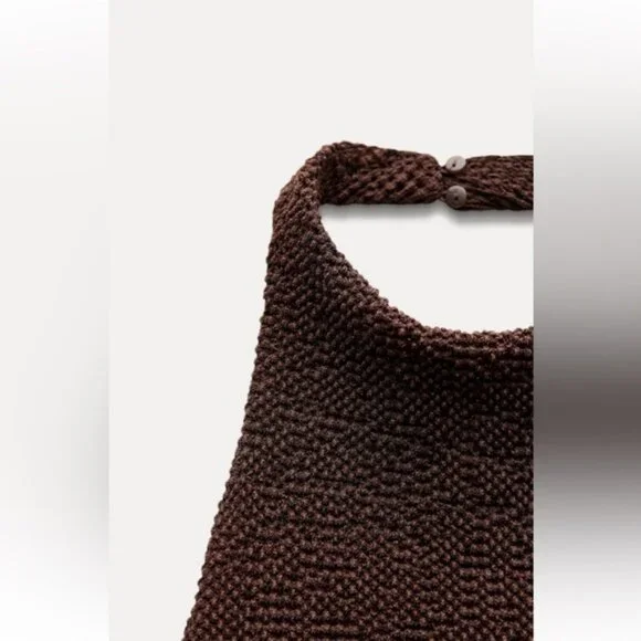 ZARA TEXTURED CUT OUT DRESS - Picture 10 of 11